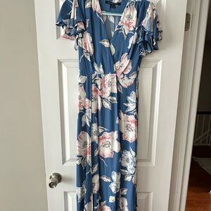 Floral Blue Maxi Dress